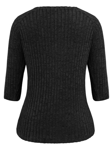 Image of JomeDesign Sweaters for Women 3 /4 Sleeve Shirts Crew Neck Sweatshirts Loose Casual Blouses Fashion Tops