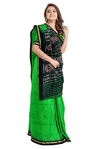 Image of Odisha Sambalpuri Handloom Ikat Women's Cotton Saree, Odisha Handloom Handmade Pure Cotton Khandua Saree, Ikkat Orissa Traditional Handloom Saree Without Blouse