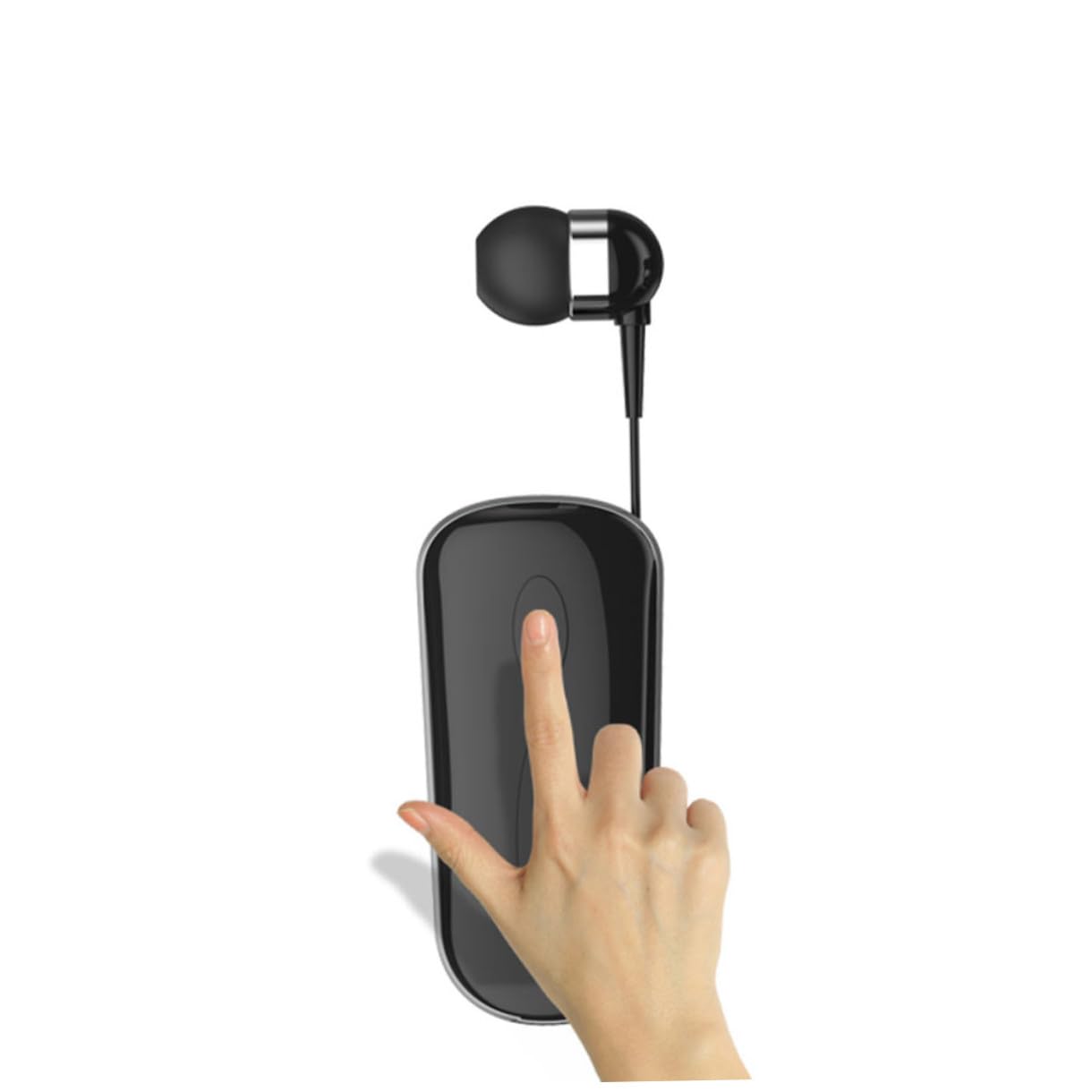 SHINEOFI 1 Set Cuffie Sportive Wireless Retrattili con Clip Auricolari Leggeri Ergonomici per Corsa e Attività Nero