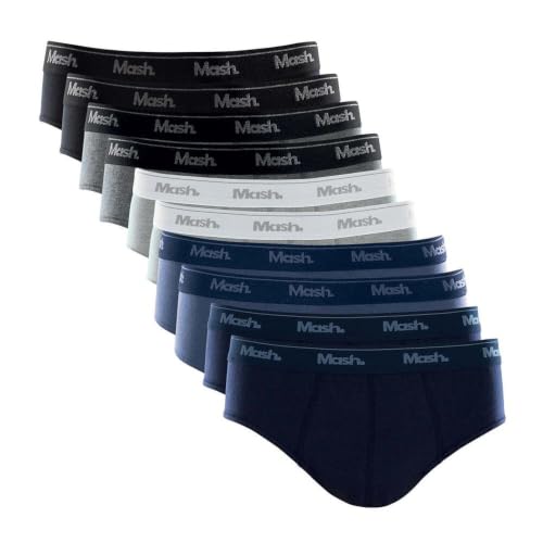 Kit 10 Cueca Slip Alg El Mash, Mash, Masculino, Azul Marinho/Azul Jeans/Cinza Mescla Claro/Cinza Mescla Grafite/Preto, G