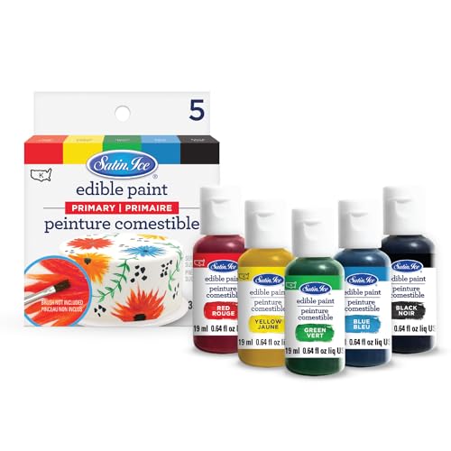 Satin Ice Edible Paint, Primary Kit (5 colors)