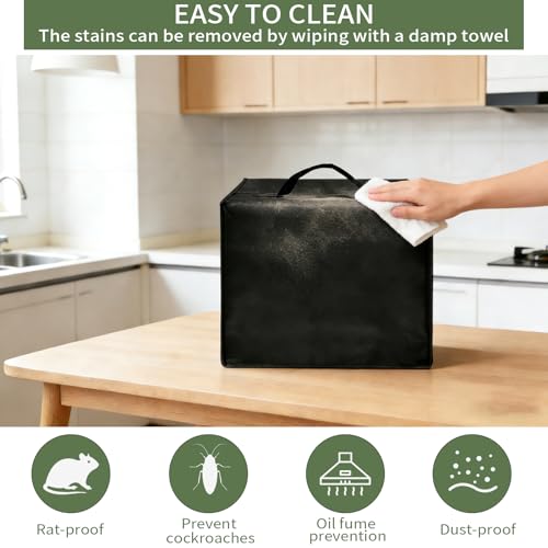 Image of Heavy Duty Electric Turkey Fryer Dust Cover for Masterbuilt 3-in-1 10L Fryer Boiler Steamer MB20012420,17.72 inchx15.75 inchx14.57 inch, 600D nylon w /12m Foil Lining, Heat-Resistant Waterproof Oil-Proof