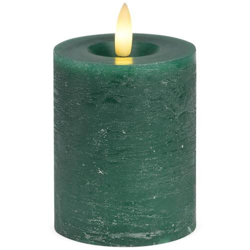 LED Stumpenkerze aus Echtwachs mit Timerfunktion & Fernbedienung -...