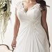 yipeisha Women's Elegant Applique Lace Wedding Dresses for Bride V Neck Plus Size Beach Bridal Gowns 26W White