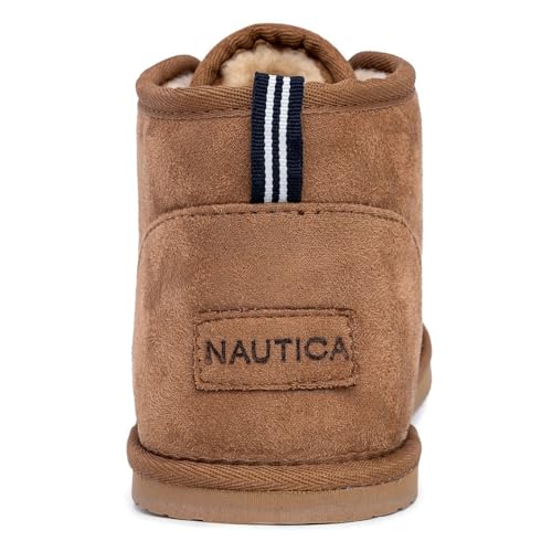 Nautica Men’s Winter Ankle Boots – Sherpa Lined Lace Up Slippers for Cold Weather, Warm Indoor Outdoor House Shoes, Comfortable Cozy Booties3