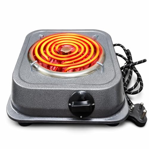Image of DRUMSTONE ( 2026 Brings 5 Years Warranty ) 2000W Stainless Steel Electric Coil Stove | Heavy Duty Single Burner Hot Plate | Adjustable Heat Control | No Gas Cooking | Portable Kitchen Cooktop