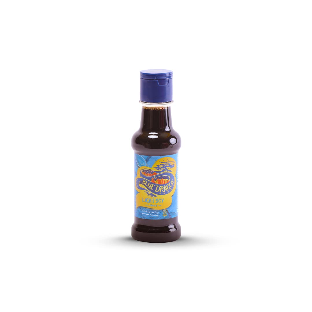 Blue Dragon Light Soy Sauce | No Preservatives | Vegan | Contains SOYA Wheat, Peanuts and Nuts | Soy Sauce For Cooking - 150ml