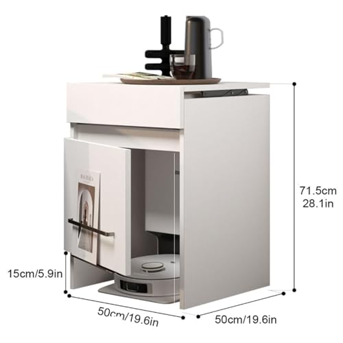 Meuble pour aspirateur robot qui cache les câbles de charge