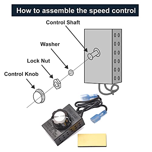 Image of Hiorucet Rheostat Variable Speed Control Switch 120V for Heat N Glo, Heatilator, Majestic, Regency, Desa Fireplace Parts, Fan Speed Controller Switch for Wood Stoves and Fireplace Blower Fan Kits.