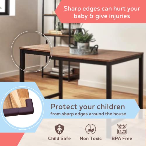 Image of BabySafeHouse 6.5ft Brown Edge Guard & 4 Corner Protector + Door Stopper | Extra Long 6.5ft Brown Edge Guard, 4 Pre-Taped Corner Guards, Monkey Shape Door Stopper for Baby Proofing & Child Safety