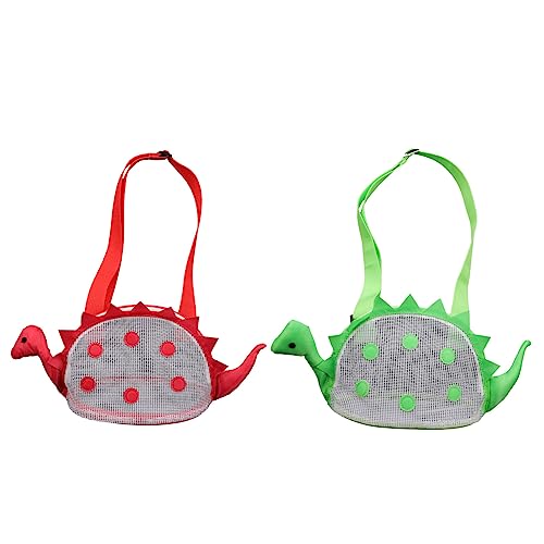 Didiseaon 2 Pcs Mesh Shell Bags for Kids Dinosaur Beach Bag Storage Pouches for Toys Shells