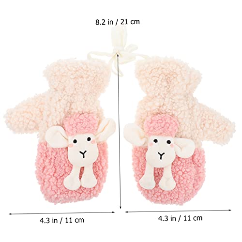Cute Plush Winter Mittens for Girls Thick Warm Hand Gloves Cold-resistant Fleece Mittens for Autumn and Winter Fashion3