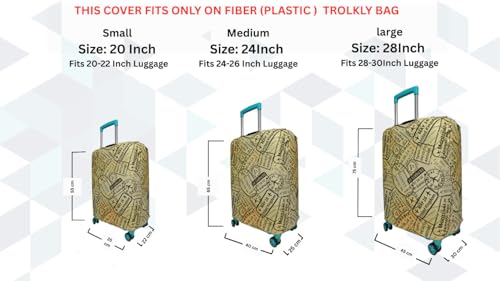 Image of Printed Luggage Cover for Traveling Bag & Suitcase - Stretchable & Scratchproof Trolley Protector with Velcro Lock & Lightweight Washable Material(Suitcase Bag Not Included, Only Cover in Product)