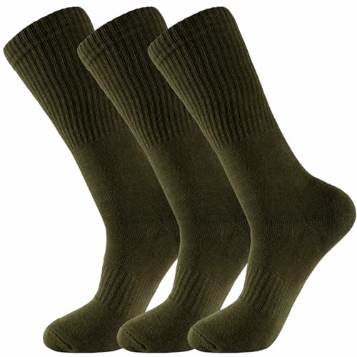 Toichi Men's Hiking Socks, Tactical Over-the-Calf Work & Hunting Boot Socks for Men,3 Packs