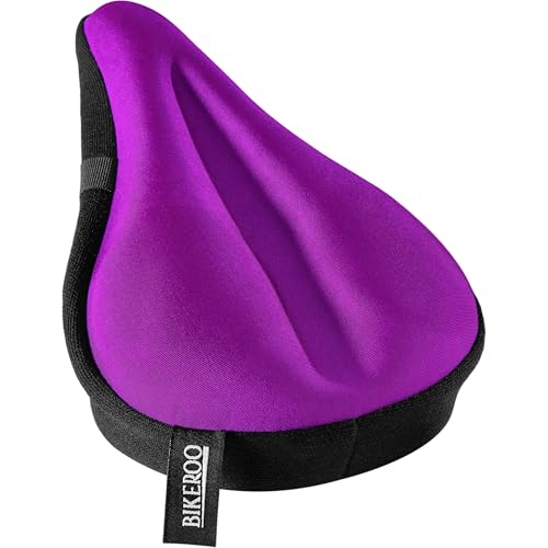 Image of Bikeroo Comfort Bike Seat Cushion - Padded Gel Cover for Exercise, Mountain & Road Bikes, Universal Fit for Peloton & Stationary Bikes
