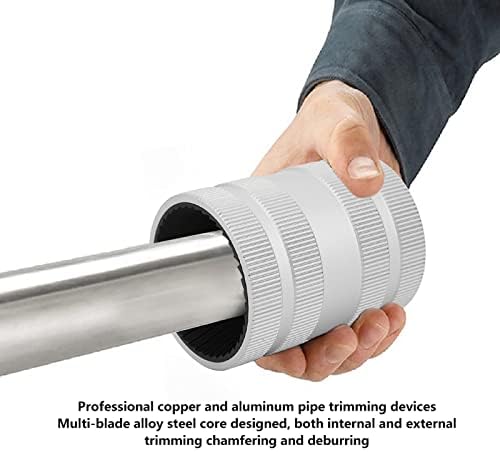 Tube Reamer and Deburring Tool for Stainless Steel Pipes, 5/16" (8mm) to 2-1/8" (54mm) Diameter Range, Professional Burr Removal and Chamfering Tool
