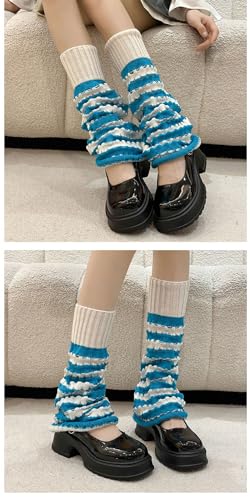 Image of Women Leg Warmer Vintage Striped Leg Socks for Spicy Girls Cute Slim