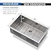 Kitchen Sink, MENSARJOR 32'' x 19'' Undermount Single Bowl 16 Gauge Stainless Steel Kitchen Sink with accessories