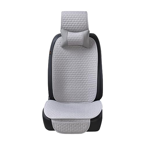 Coussin de dossier auto en lin gris pour soulager le dos sur la route