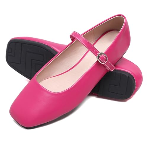 Image of LUXINYU Women's Slip on Flats,Classy Round Toe Solid Classic Mary Jane Ballet Dance Shoes Soft Comfortable PU Flat Shoes