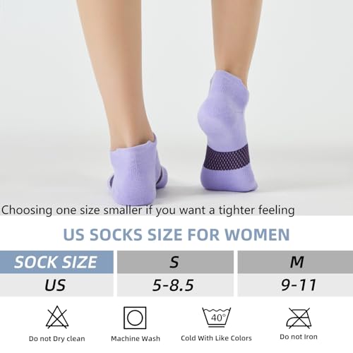 Image of FITRELL 5-6 Pairs Ankle Running Socks for Women Athletic Cushioned Low Cut Tab Sports Socks