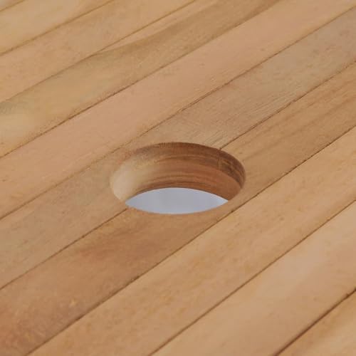 Table à manger extérieure en teck Gecheer 180x90x75 cm grand modèle de jardin - 6
