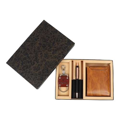 Image of Gift Hamper for Men I Wallet, Keychain & Pen Combo Gift Set I Gift for Everyone & Every Occasions