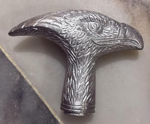 Poignée de canne tête d'aigle en métal argenté pour sublimer vos promenades et sorties