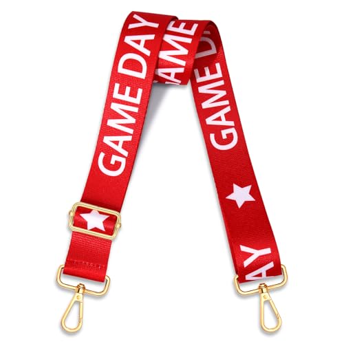 Game Day Purse Strap Replacement Crossbody Wide Shoulder Strap Star Football Strap for Stadium Approved Clear Bag