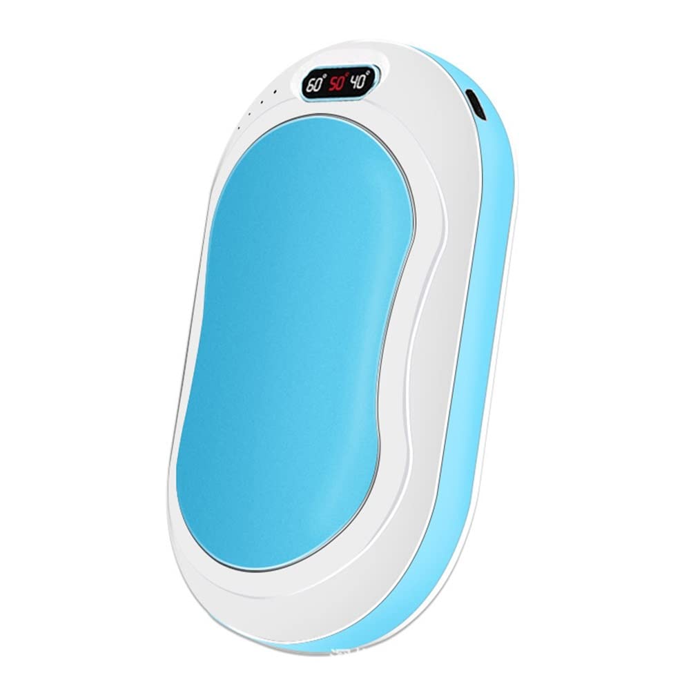 Chauffe-mains rechargeable 10000mAh et batterie externe USB de poche - Bleu