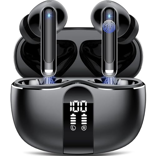 Wireless Earbuds, Bluetooth 5.3 Headphones in Ear with 4 HD Mics,Wireless Earphones IP7 Waterproof for Running/Sport 40H Bluetooth Earbuds Deep Bass HiFi Stereo, Mini Ear Buds ENC Noise Cancelling.