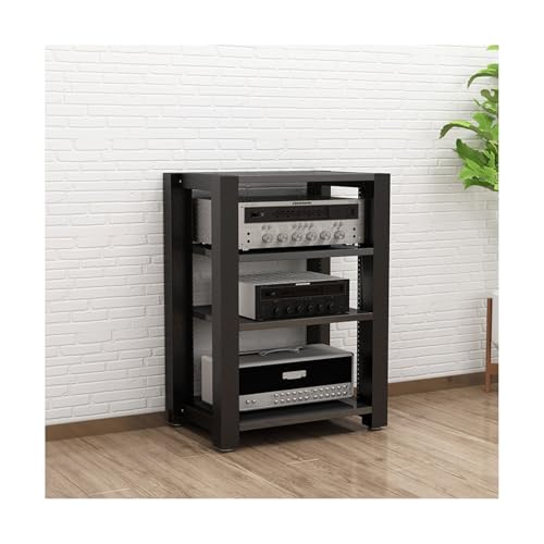 Support HiFi - Étagères AV réglables - Tour audio moderne pour lecteur CD et composants stéréo - Meuble de rangement multimédia - Compatible avec...