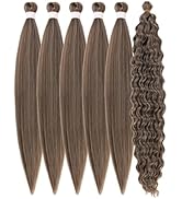 Ash Brown Boho Braiding Hair Synthetic 4/27/613 Mixed Deep Wave Boho Braids Hair for Braiding