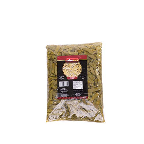 SABORMEX Nopal en Tiras en Salmuera 1 Kg Nopales Cambray Troceados Ensaladas Nachos y Recetas tradicionales Mexicanas