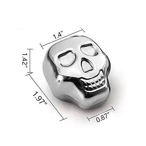 Piedras de Hielo Reutilizables de Acero Inoxidable en Forma de Calavera, Set de 6 miniatura 5
