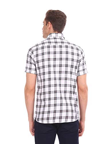 Image of Arrow Men's Checkered Regular Sports White Checked Shirt (8905201183946 Off 44)