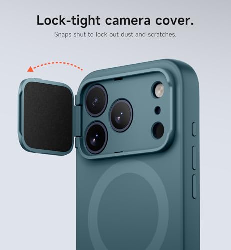 Image of SURITCH for iPhone 17 Pro Max Case with Camera Control Cover, Camera Cover and Adjustable Kickstand, Compatible with MagSafe, Shockproof Bumper Protective Cases 6.9 Inch, Lake Green