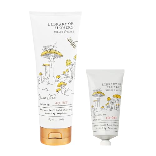 Library of Flowers Willow & Water Body Wash & Hand Cream Set for Women, 8oz