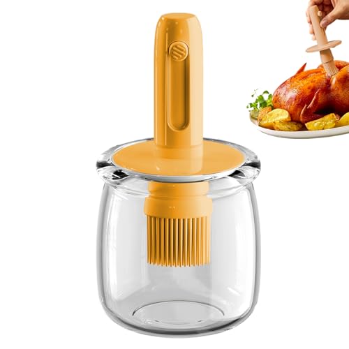 Raypontia Botella para Dispensar Aceite de Oliva - Recipiente De Almacenamiento De Aceite Libre De Fugas | Utensilio de Cocina con Cepillo Extraíble Reutilizable Portasalsas para Hogar Vinagre