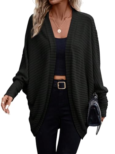 GORGLITTER Cardigan long ouvert sur le devant pour femme - Pull en tricot ample avec manches...