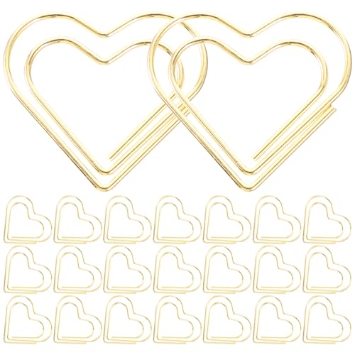 MAGICLULU 100pcs Small Paper Clamp Document Paper Clips Creative Shaped Paper Clips Small Paperclip for Document Paper File Clips Rose Gold Metal Unique Office