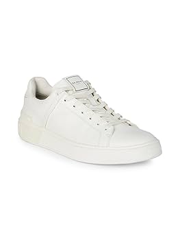 【BALMAIN】ホワイト B-Court レザー スニーカー B-Court smooth leather sneakers white white - Men | BALMAIN