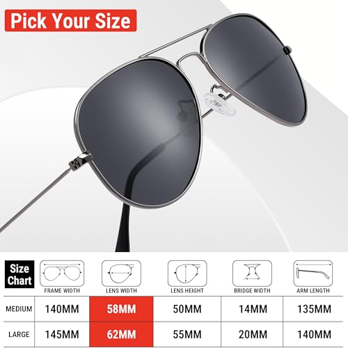 Image of Pro Acme Aviator Sunglasses for Men Women Classic Polarized UV400 Protection