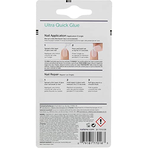 Nailene 0.10 Ounce Ultra Quick Nail Glue - (3 Pack) #TOP2