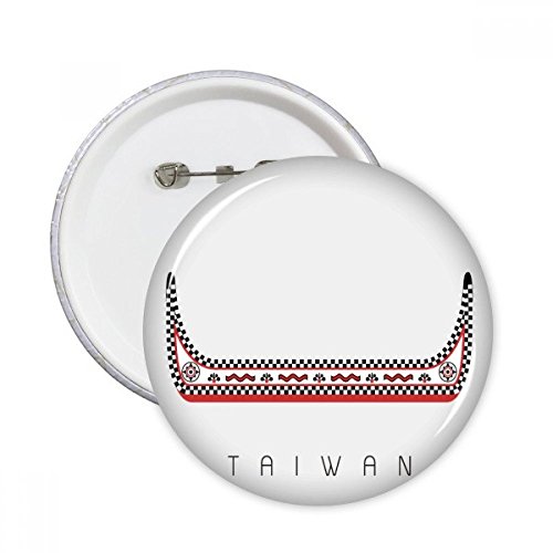 Broches rondes Dragon Bateau Taïwan de taille medium pour customiser vos vêtements
