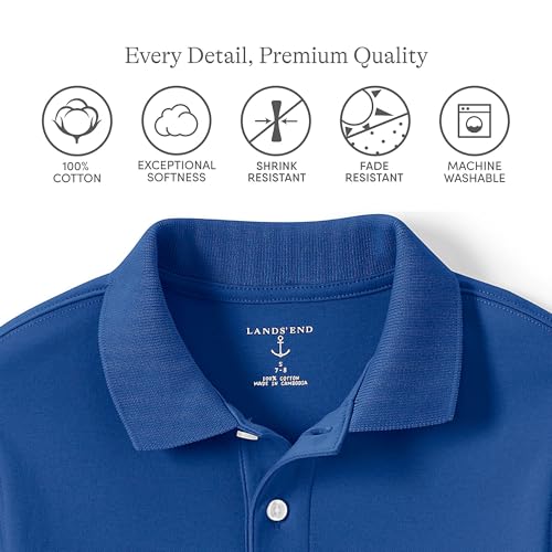 Image of Lands' End School Uniform Kids Short Sleeve Interlock Polo Shirt