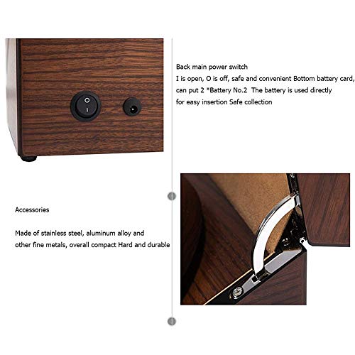Enrollador de relojes automático madera para 2 relojes de pulsera 6