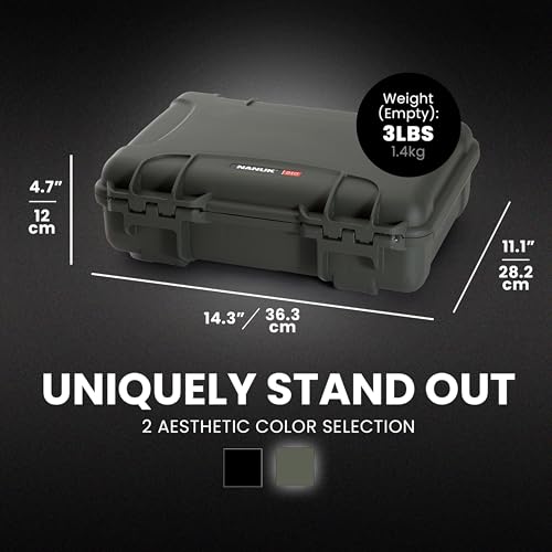 NANUK 910 Waterproof Hard Case with Foam Insert for Pistol Optic Ready, Olive