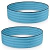 Round Galvanized Raised Garden Bed 441 ft 2 Pack Galvanized Raised Garden Beds Outdoor for Gardening Vegetables Flowers Patented Tool Free Design Round Planter Teal