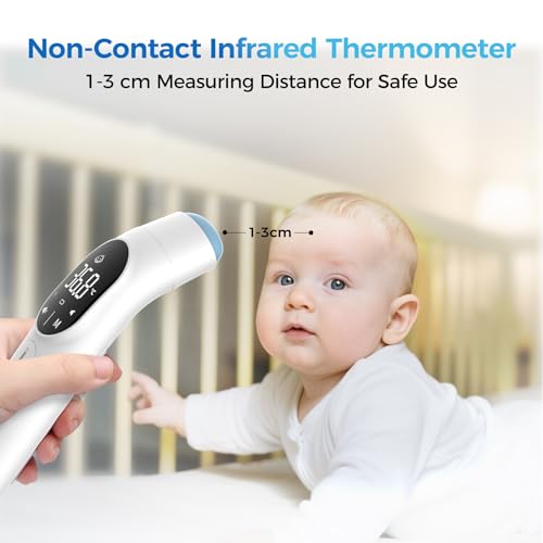 Thermomètre numérique Thermometre infrarouge Thermométrique pour bébé précis 1s Mesure 40 Définir le mode Mute mémoire LED Écran pour adultes Enfants Alarme de fièvre avec sac de rangement